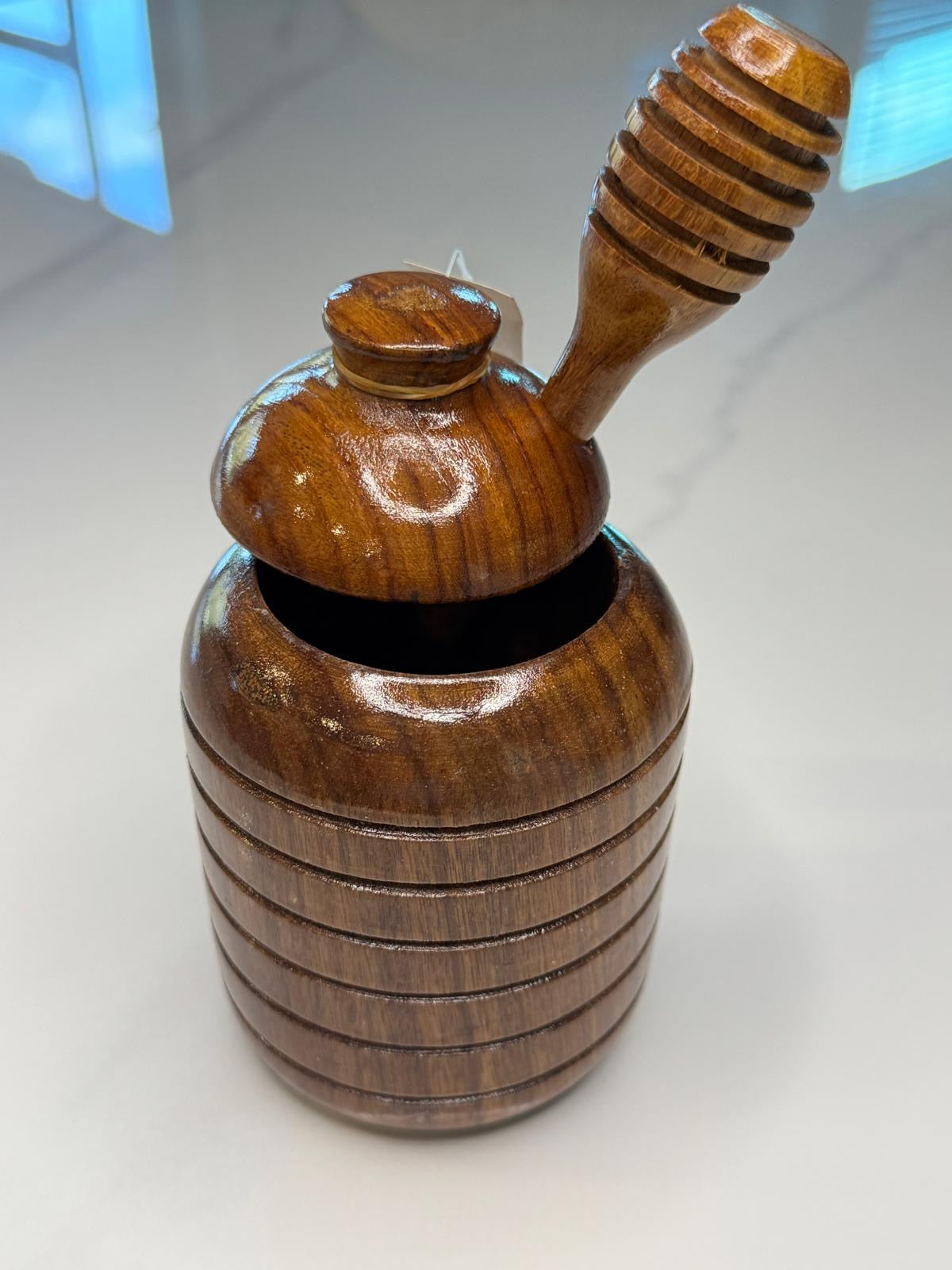 Wooden Honey Pot
