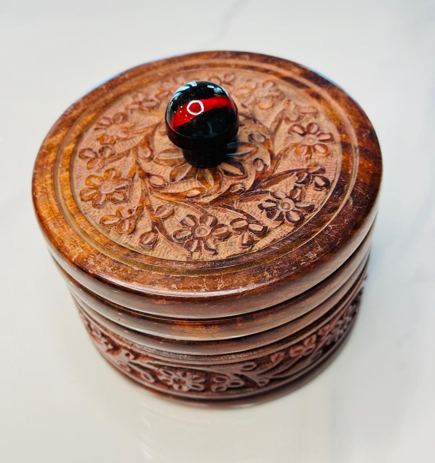 Round Wooden Container